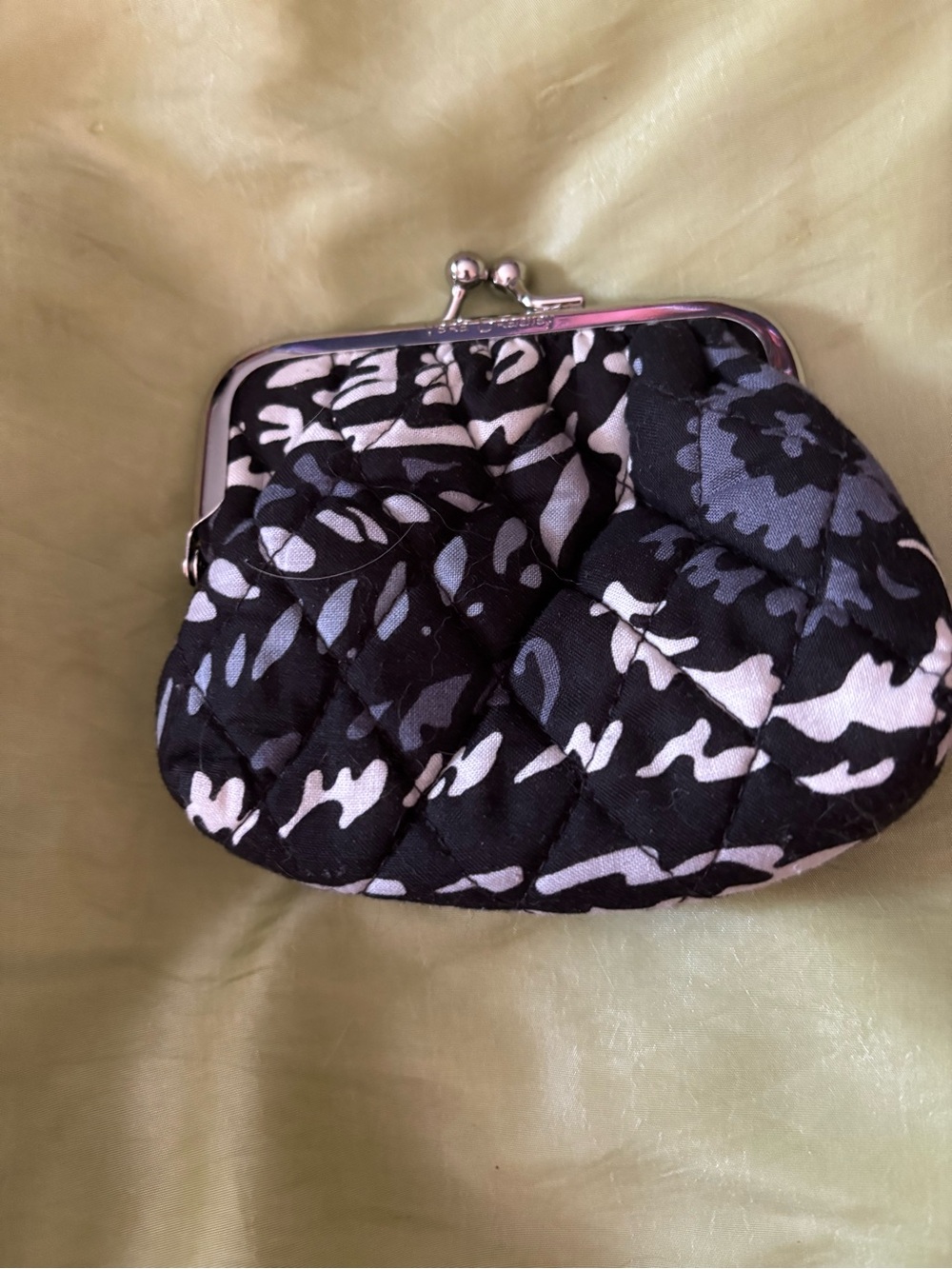 Vera Bradley Black & White Quilted Floral Coin Purse